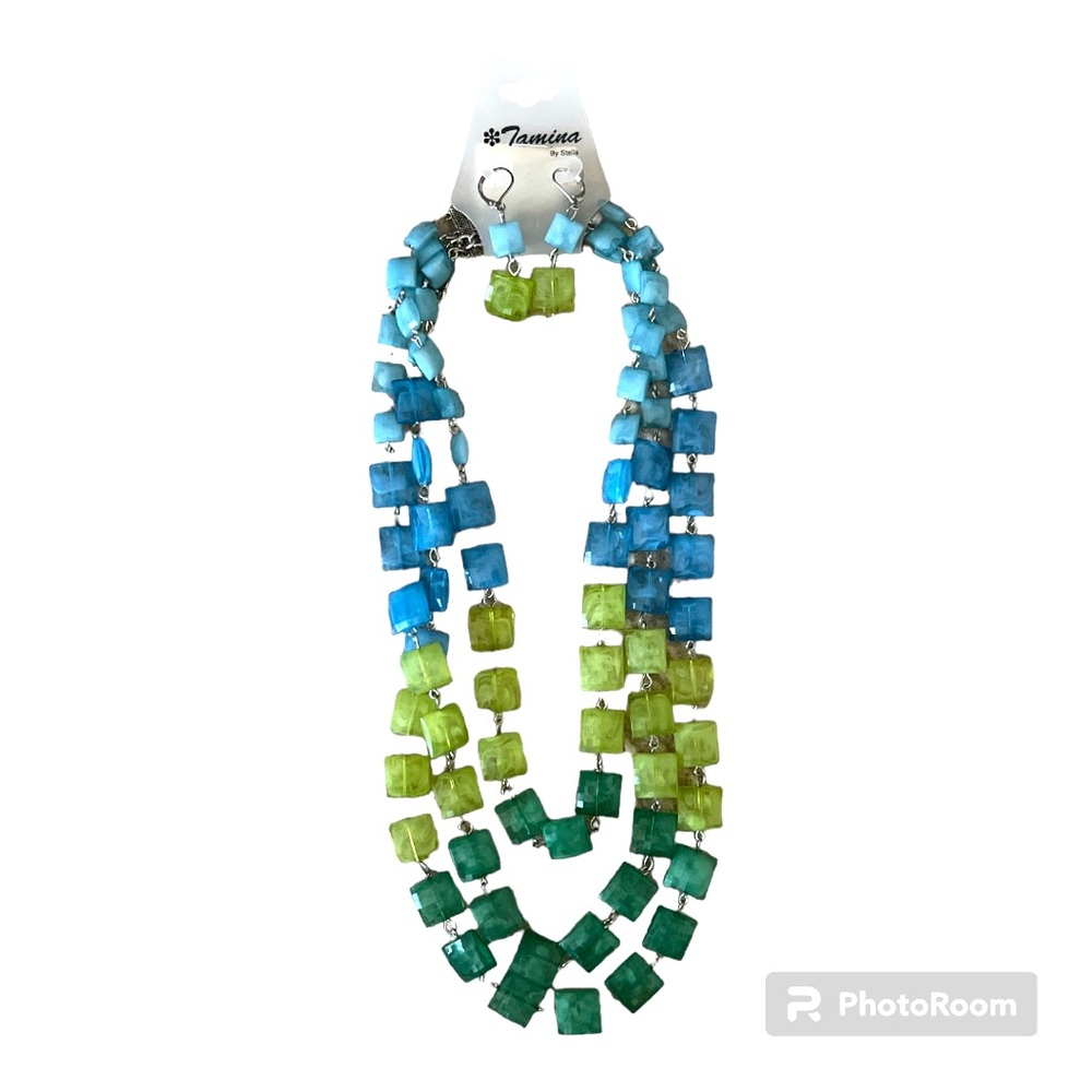 Tamina by Stella layered necklace w/ earrings NWT